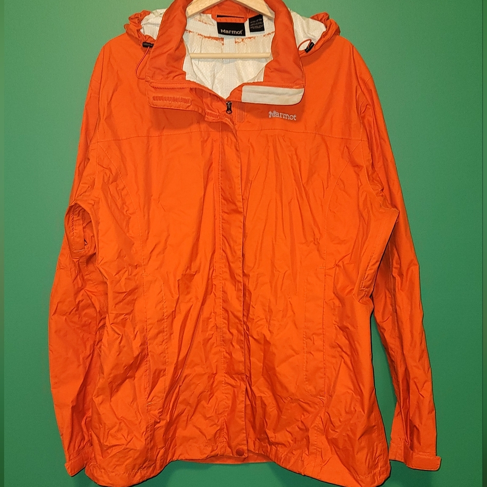 Marmot Women's PreCip Eco Jacket Orange Large